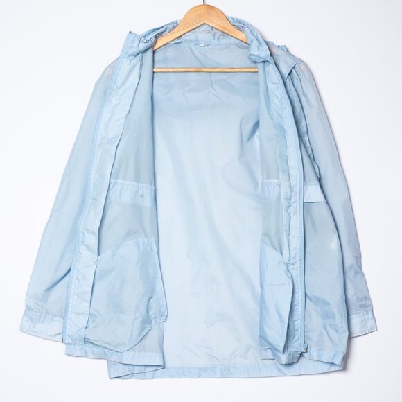 Vintage Sears Womens Large Lightweight Nylon Shell Jacket Light Blue - Picture 2 of 8